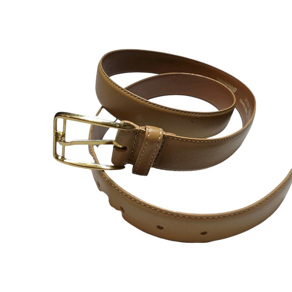 Vintage Men's BELT-MANHATTAN (Uruguay)-Glove Tanned Cowhide SIZE 38-Tan-1 3/16"W